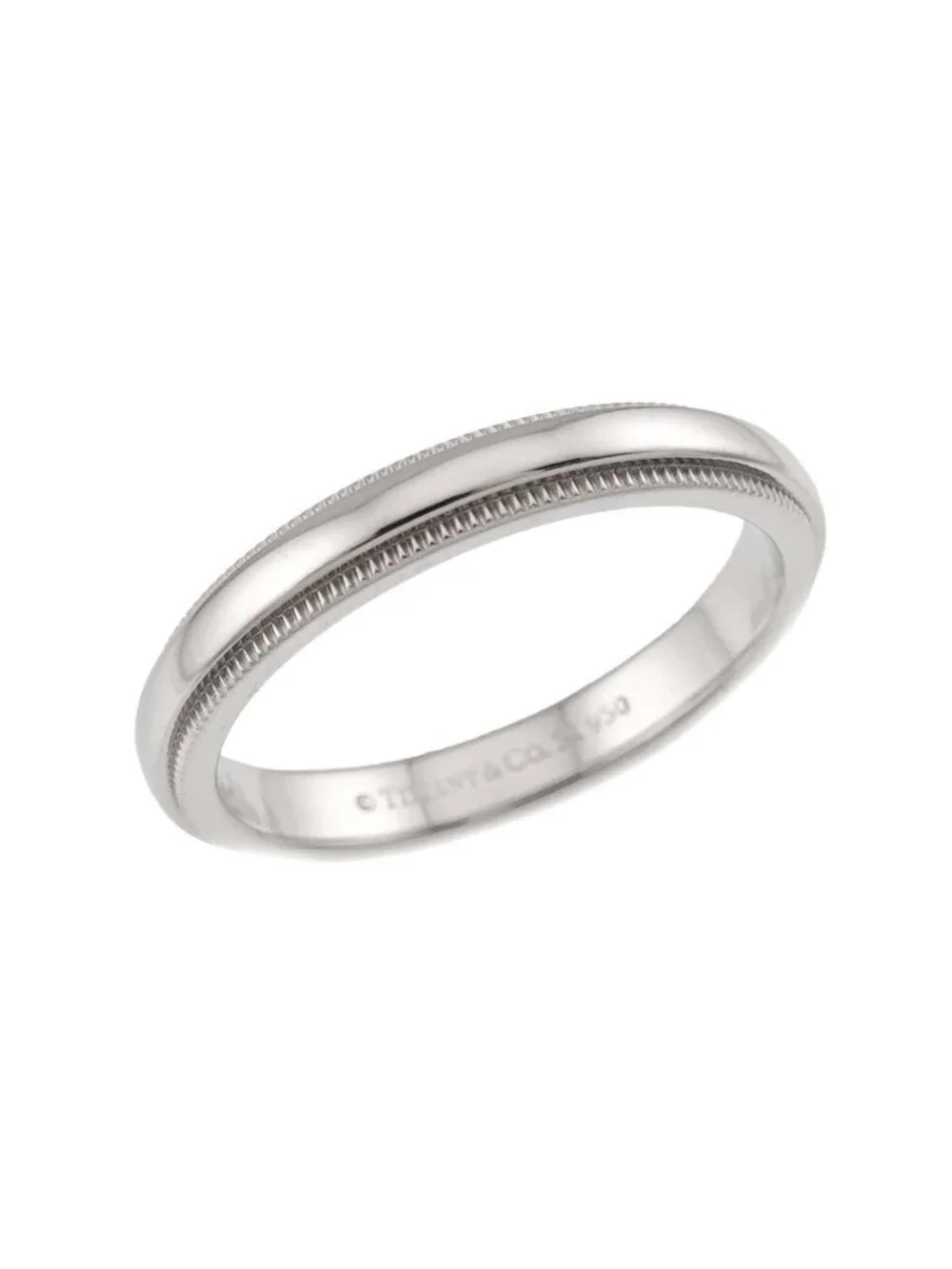 Tiffany & Co Milgrain Ring Width Pt Platinum Together